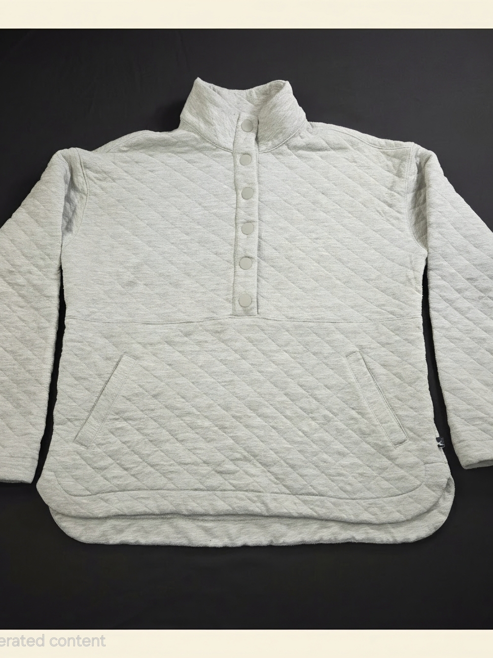 Eddie Bauer Cozy Light Heather Gray Quilted Snap-Pullover Pullover Jacket - M